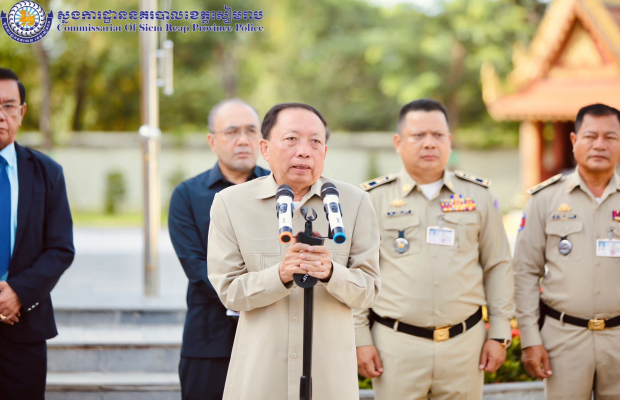 លោកឧត្តមសេនីយ៍ទោ ហួត សុធី ស្នងការនគរបាលខេត្តអញ្ជើញចូលរួមពិធីសំណេះសំណាល សួរសុខទុក្ខ ត្រួតពិនិត្យកងកម្លាំង និងផ្សព្វផ្សាយខ្លឹមសារច្បាប់ស្តីពីសញ្ជាតិ