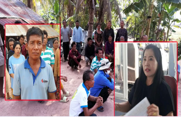 វាំងននខ្មៅ នៅពីក្រោយការចូលហ៊ុំពទ្ធ័យកដីគេ ជិត ១០ហិកតា របស់ជំទាវលី អ៊ុំអេង ត្រូវបានលាតត្រដាងក្រោយអ្នកភូមិលើកគ្នាមកផ្តល់បទសម្ភាសន៍